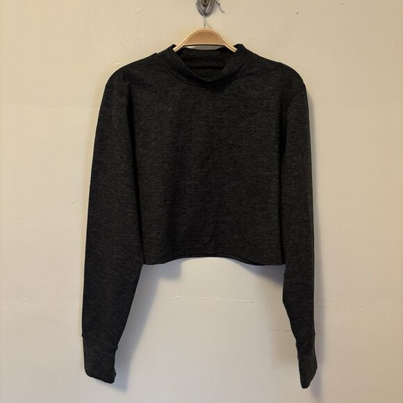 aerie Tops - Offline By Aerie Mock neck Cropped‎ Athletic Long Sleeve Top Shirt XL Gray